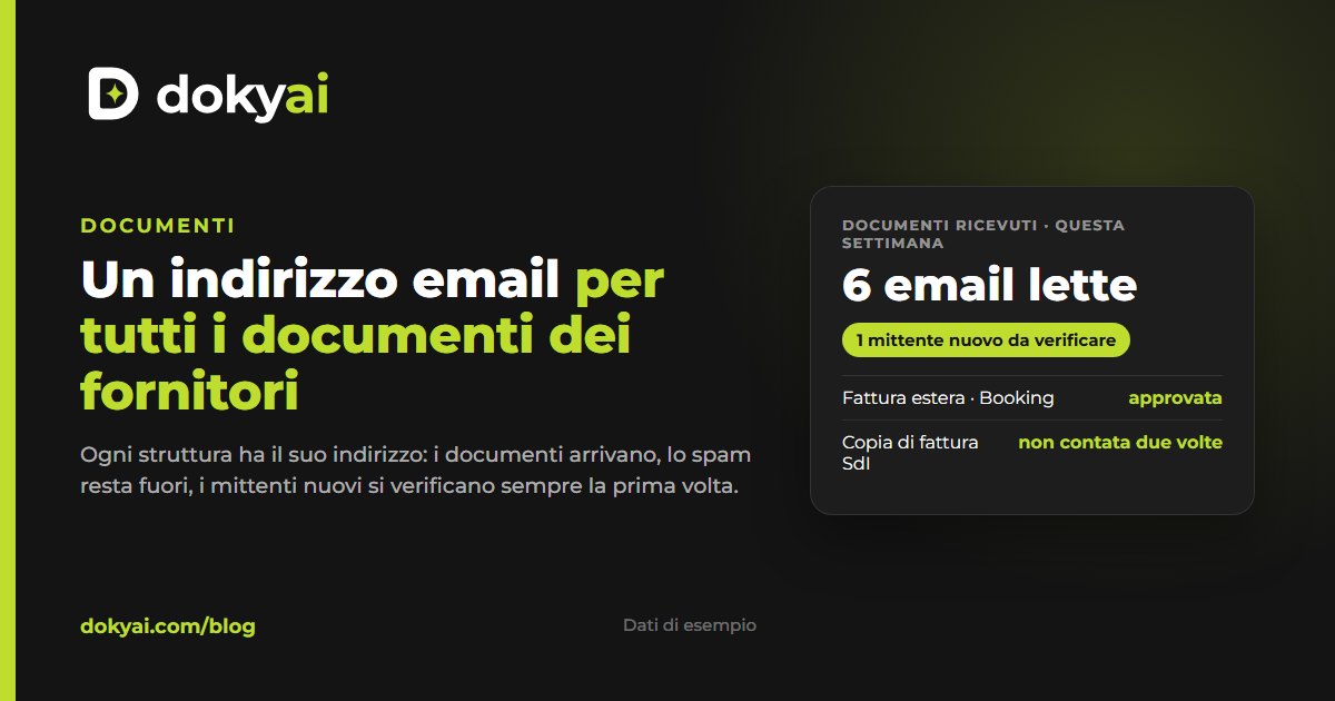 Un indirizzo email per tutti i documenti dei fornitori