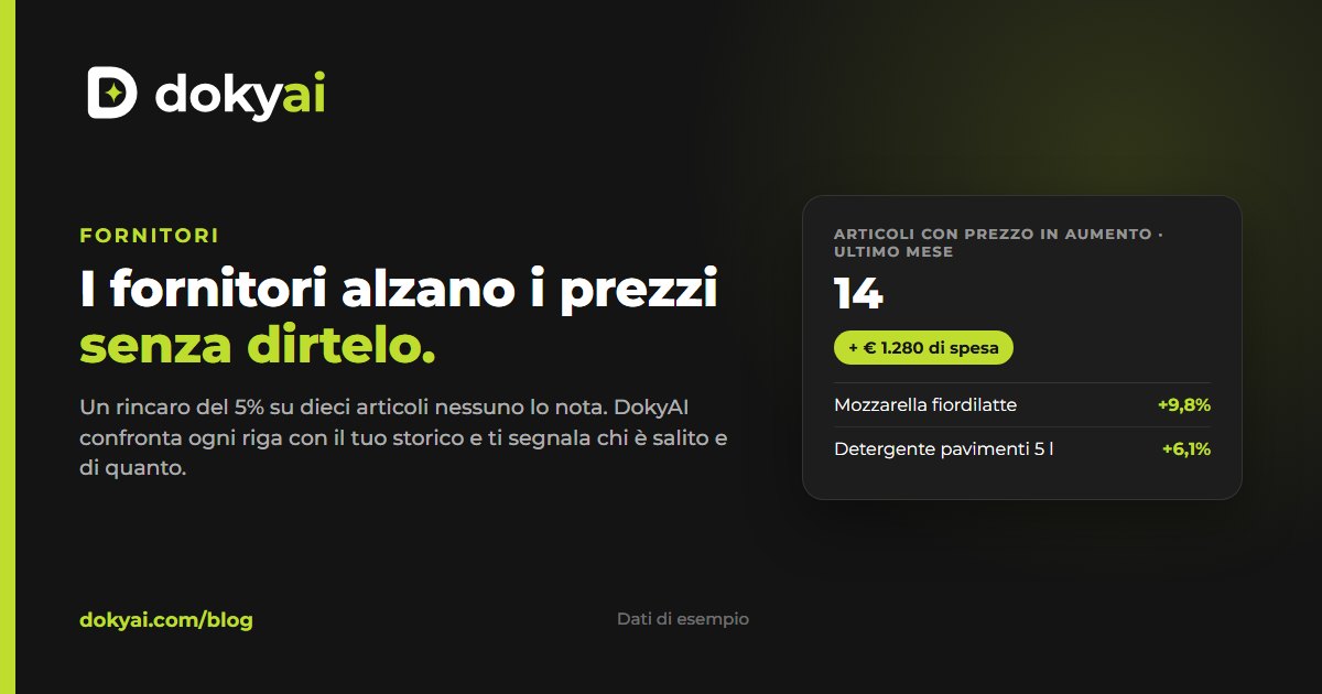 Rincari dei fornitori: come accorgersene prima della fine della stagione